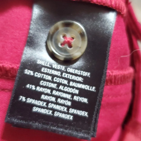 Anthropologie the essential slim magenta piped cropped trouser pants - Picture 8 of 8